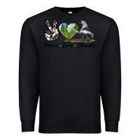 Black Peace Love Skunks Premium Sweatshirt - LillyAllenDesigns