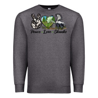 Charcoal Heather Peace Love Skunks Premium Sweatshirt - LillyAllenDesigns