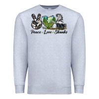 Heather Grey Peace Love Skunks Premium Sweatshirt - LillyAllenDesigns