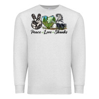 Oatmeal Heather Peace Love Skunks Premium Sweatshirt - LillyAllenDesigns