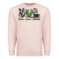 Pale Pink Peace Love Skunks Premium Sweatshirt - LillyAllenDesigns
