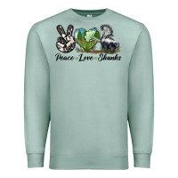 Seafoam Peace Love Skunks Premium Sweatshirt - LillyAllenDesigns