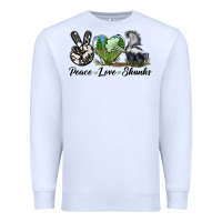 White Peace Love Skunks Premium Sweatshirt - LillyAllenDesigns