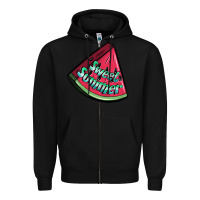Black sweet summer watermelon 1 Zipper Hoodie - BundleAndBundleShop
