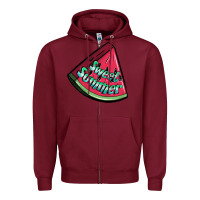 Burgundy sweet summer watermelon 1 Zipper Hoodie - BundleAndBundleShop
