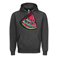 Charcoal Heather sweet summer watermelon 1 Zipper Hoodie - BundleAndBundleShop