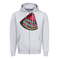 Heather Grey sweet summer watermelon 1 Zipper Hoodie - BundleAndBundleShop
