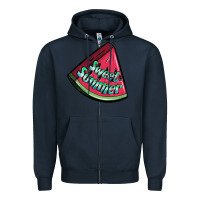 Navy sweet summer watermelon 1 Zipper Hoodie - BundleAndBundleShop