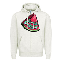 Oatmeal Heather sweet summer watermelon 1 Zipper Hoodie - BundleAndBundleShop