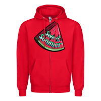 Red sweet summer watermelon 1 Zipper Hoodie - BundleAndBundleShop