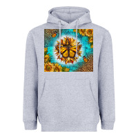 Heather Grey Monarch Butterfly Sunflower Heavyweight Hoodie - LillyAllenDesigns