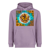 Lavender Monarch Butterfly Sunflower Heavyweight Hoodie - LillyAllenDesigns