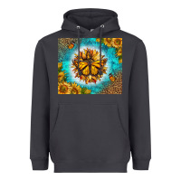 Smoke Monarch Butterfly Sunflower Heavyweight Hoodie - LillyAllenDesigns
