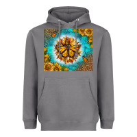 Storm Monarch Butterfly Sunflower Heavyweight Hoodie - LillyAllenDesigns