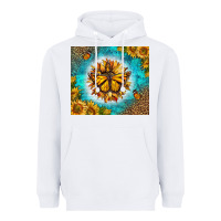 White Monarch Butterfly Sunflower Heavyweight Hoodie - LillyAllenDesigns