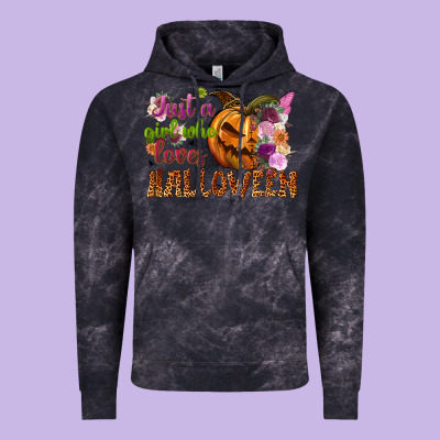Just A Girl Who Loves Halloween Vintage Hoodie Designed By Nancycooperartshop