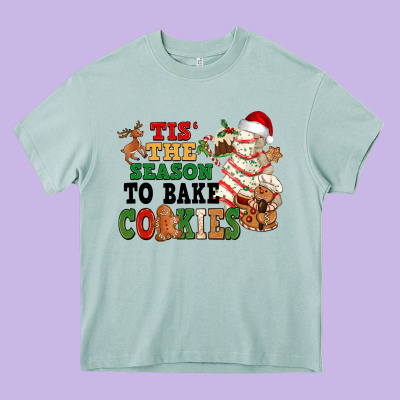 Tis' The Season To Bake Cookies Heavy Core Tee Designed By Nancycooperartshop