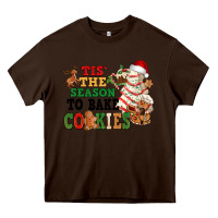 Chocolate Brown Tis' the season to bake cookies Heavy Core Tee - NancyCooperArtShop