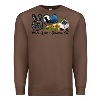 Chestnut Peace Love Siamese Cat Premium Sweatshirt - LillyAllenDesigns