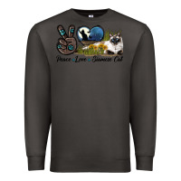 Smoke Peace Love Siamese Cat Premium Sweatshirt - LillyAllenDesigns