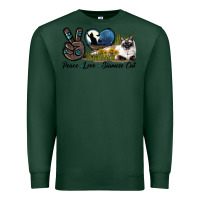 Sports Green Peace Love Siamese Cat Premium Sweatshirt - LillyAllenDesigns