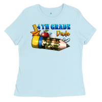 Baby Blue 4 th grade dude Ladies Tee - BundleAndBundleShop