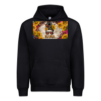 Black mess bun mama with sunflowers and colorful leopard license plate Urban Hoodie - BarkalooDesign