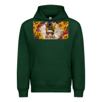 Forest Green mess bun mama with sunflowers and colorful leopard license plate Urban Hoodie - BarkalooDesign