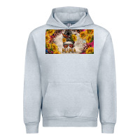 Heather Grey mess bun mama with sunflowers and colorful leopard license plate Urban Hoodie - BarkalooDesign