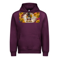 Mauve Wine mess bun mama with sunflowers and colorful leopard license plate Urban Hoodie - BarkalooDesign