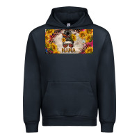 Navy mess bun mama with sunflowers and colorful leopard license plate Urban Hoodie - BarkalooDesign
