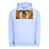 Pigment Grape Ice mess bun mama with sunflowers and colorful leopard license plate Urban Hoodie - BarkalooDesign