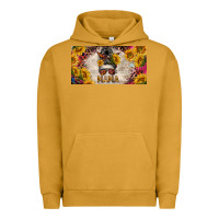 Pigment Peanut Butter mess bun mama with sunflowers and colorful leopard license plate Urban Hoodie - BarkalooDesign