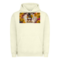 Pigment Pistachio mess bun mama with sunflowers and colorful leopard license plate Urban Hoodie - BarkalooDesign