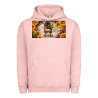 Pigment Salmon mess bun mama with sunflowers and colorful leopard license plate Urban Hoodie - BarkalooDesign