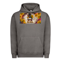 Pigment Tornado mess bun mama with sunflowers and colorful leopard license plate Urban Hoodie - BarkalooDesign