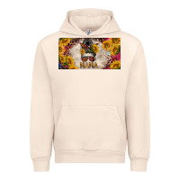 Sandshell mess bun mama with sunflowers and colorful leopard license plate Urban Hoodie - BarkalooDesign