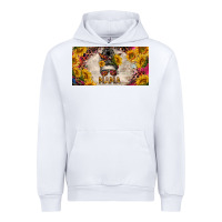 White mess bun mama with sunflowers and colorful leopard license plate Urban Hoodie - BarkalooDesign