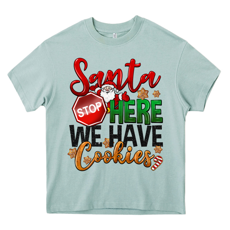 Santa Here We Have Cookies Heavy Core Tee by NancyCooperArtShop | Teevron