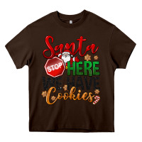 Chocolate Brown Santa here we have cookies Heavy Core Tee - NancyCooperArtShop