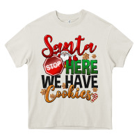 Cream Santa here we have cookies Heavy Core Tee - NancyCooperArtShop