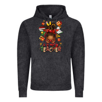 Vintage Black one merry teacher afro messy bun Vintage Hoodie - texasbilliewilder