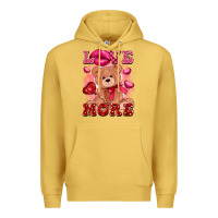 Antique Gold love more with toy bear Premium Hoodie - FaDigitalArtStudio