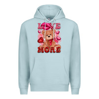 Blue Mist love more with toy bear Premium Hoodie - FaDigitalArtStudio