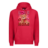 Cardinal love more with toy bear Premium Hoodie - FaDigitalArtStudio
