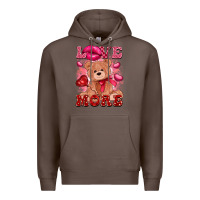 Coffee love more with toy bear Premium Hoodie - FaDigitalArtStudio