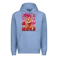 Colony Blue love more with toy bear Premium Hoodie - FaDigitalArtStudio