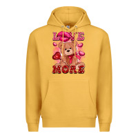 Mustard love more with toy bear Premium Hoodie - FaDigitalArtStudio