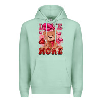 Seafoam love more with toy bear Premium Hoodie - FaDigitalArtStudio