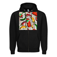 Black mexican chili and pepper seamless pattern Zipper Hoodie - BundleAndBundleShop
